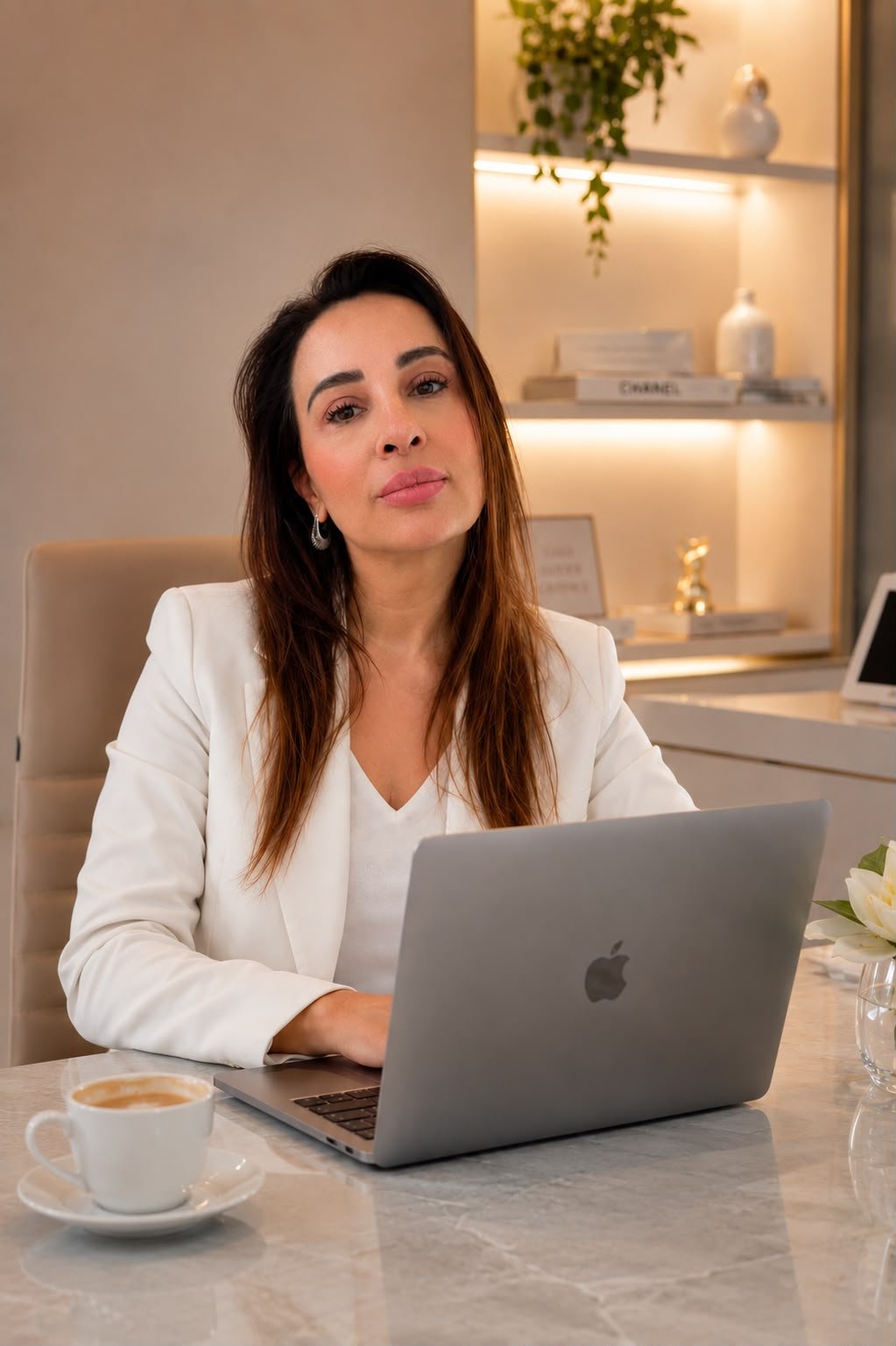 Danielle Aires, especialista em laser, em sua clínica